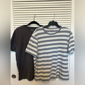 Madewell Men’s Gray Striped and Black Tee Set
